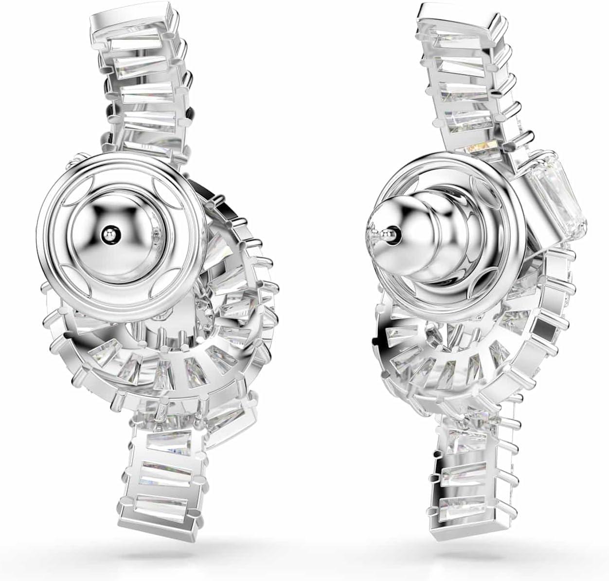 imageSwarovski Matrix earrings Baguette cut Knot White Rhodium Finish