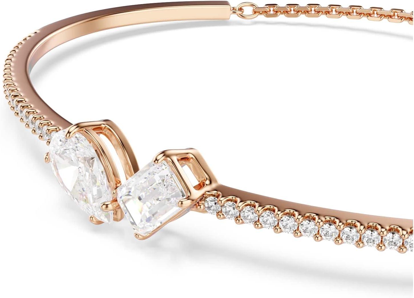 imageSwarovski Mesmera bangle Mixed cuts White Rose goldtone finish