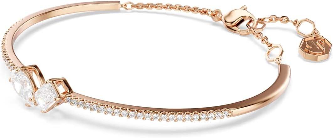 imageSwarovski Mesmera bangle Mixed cuts White Rose goldtone finish