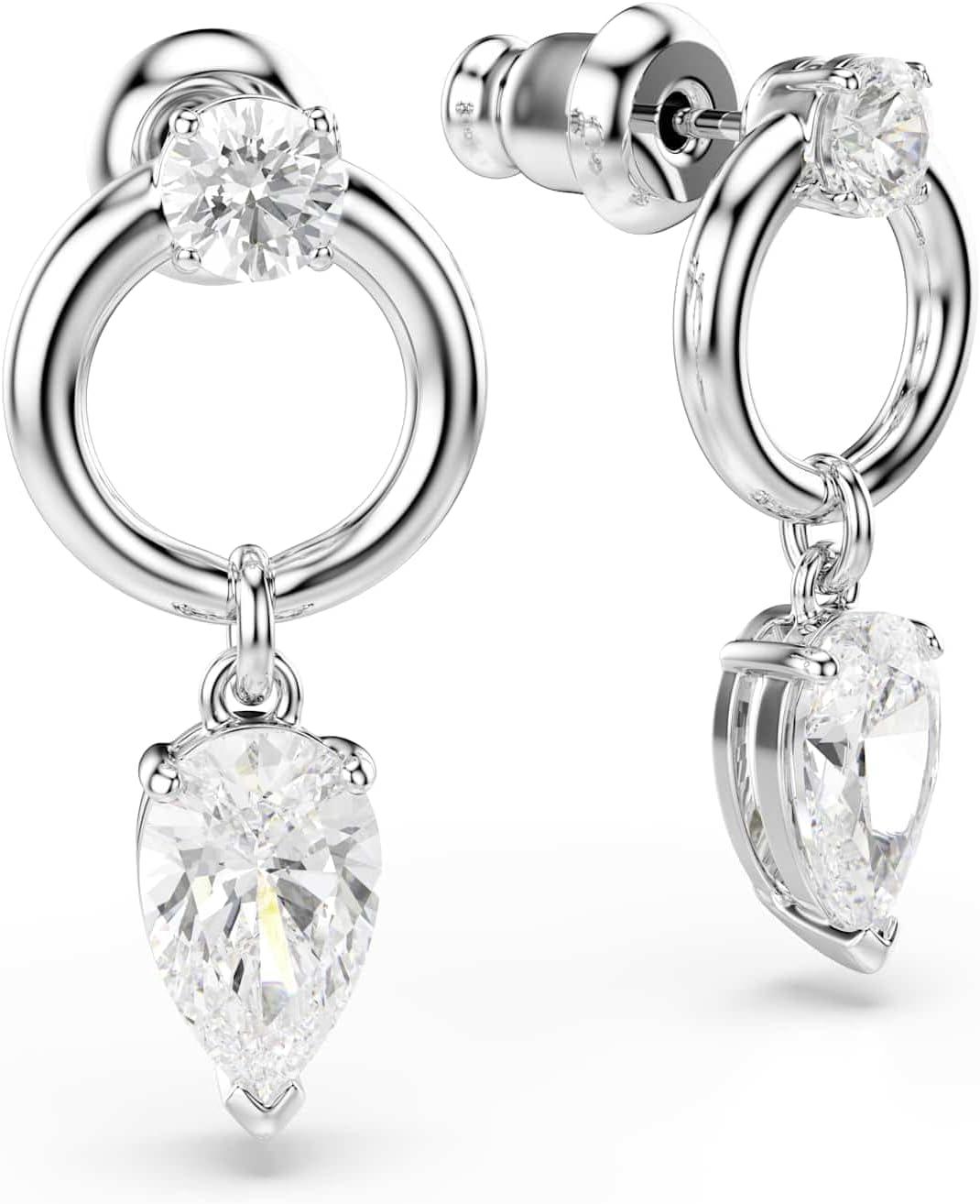 imageSwarovski Mesmera drop earrings Mixed cuts White Rhodium Finish