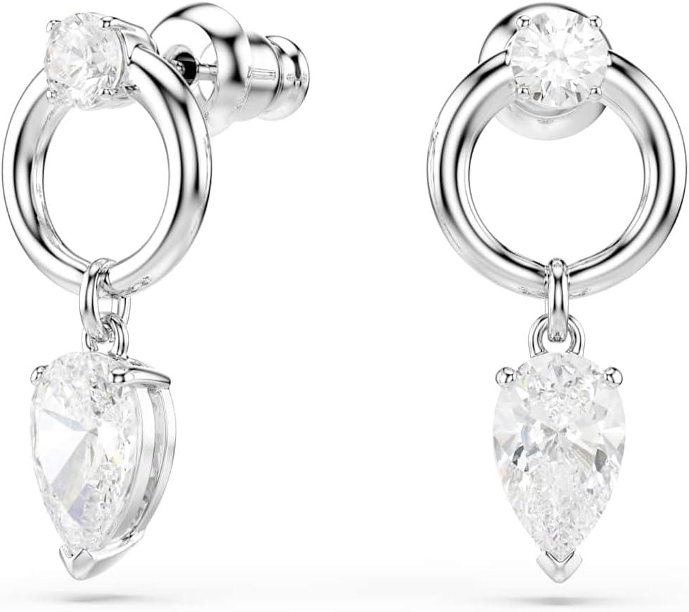 imageSwarovski Mesmera drop earrings Mixed cuts White Rhodium Finish