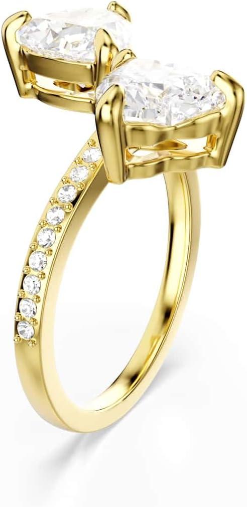 imageSwarovski Mesmera open ring Heart cut Pav White Goldtone finish Size 4 34