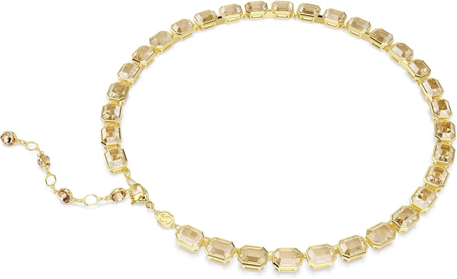 imageSwarovski Millenia Tennis necklace Octagon cut Yellow Goldtone plated