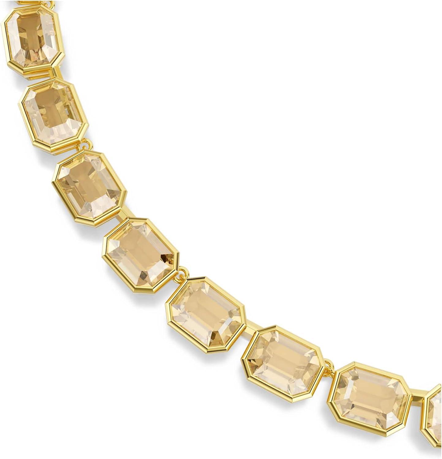 imageSwarovski Millenia Tennis necklace Octagon cut Yellow Goldtone plated