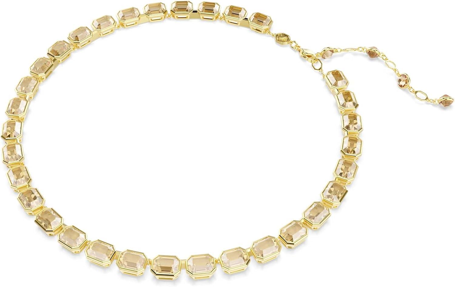 imageSwarovski Millenia Tennis necklace Octagon cut Yellow Goldtone plated