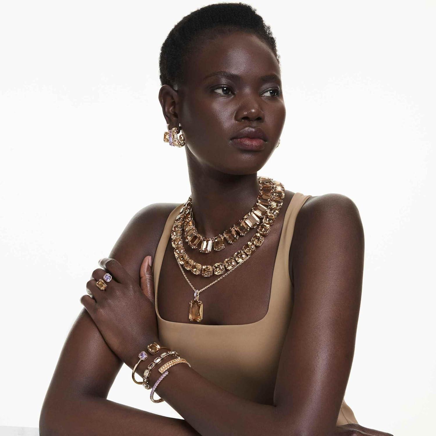 imageSwarovski Millenia pendant Octagon cut Caramel Goldtone plated