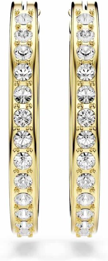 imageSwarovski Sommerset hoop earrings Small White Goldtone finish