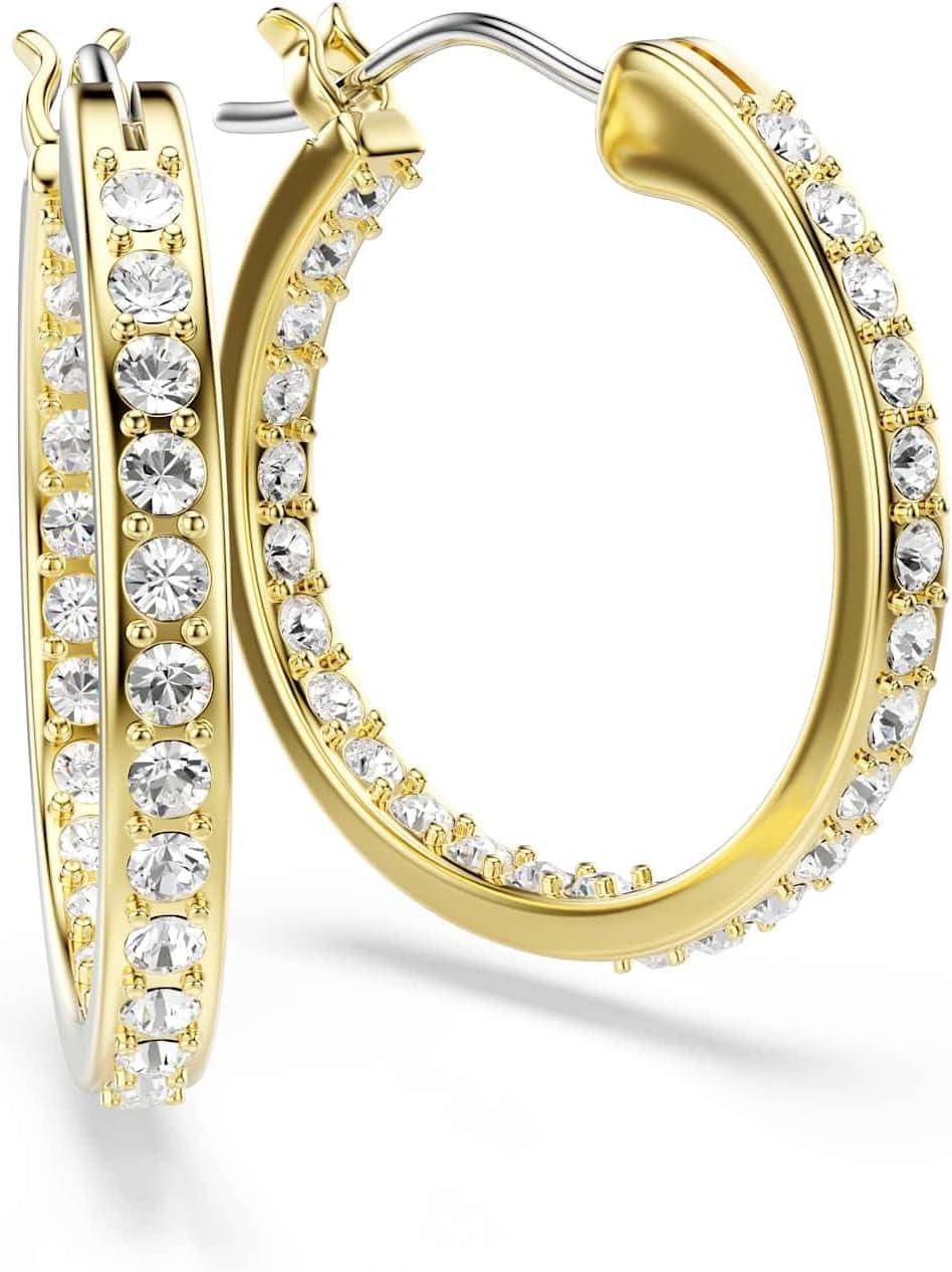 imageSwarovski Sommerset hoop earrings Small White Goldtone finish