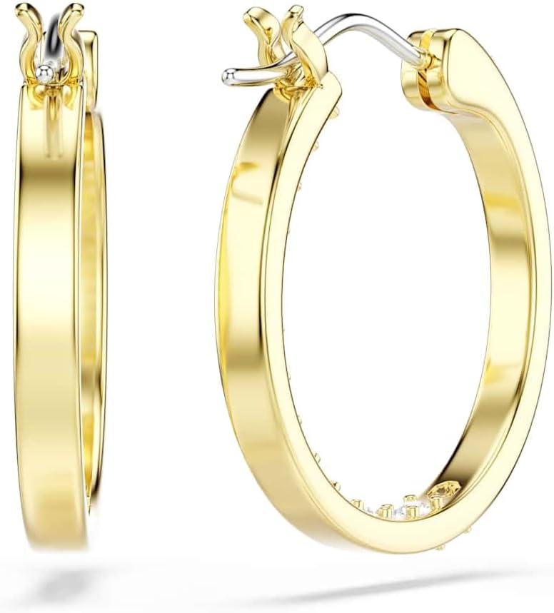 imageSwarovski Sommerset hoop earrings Small White Goldtone finish