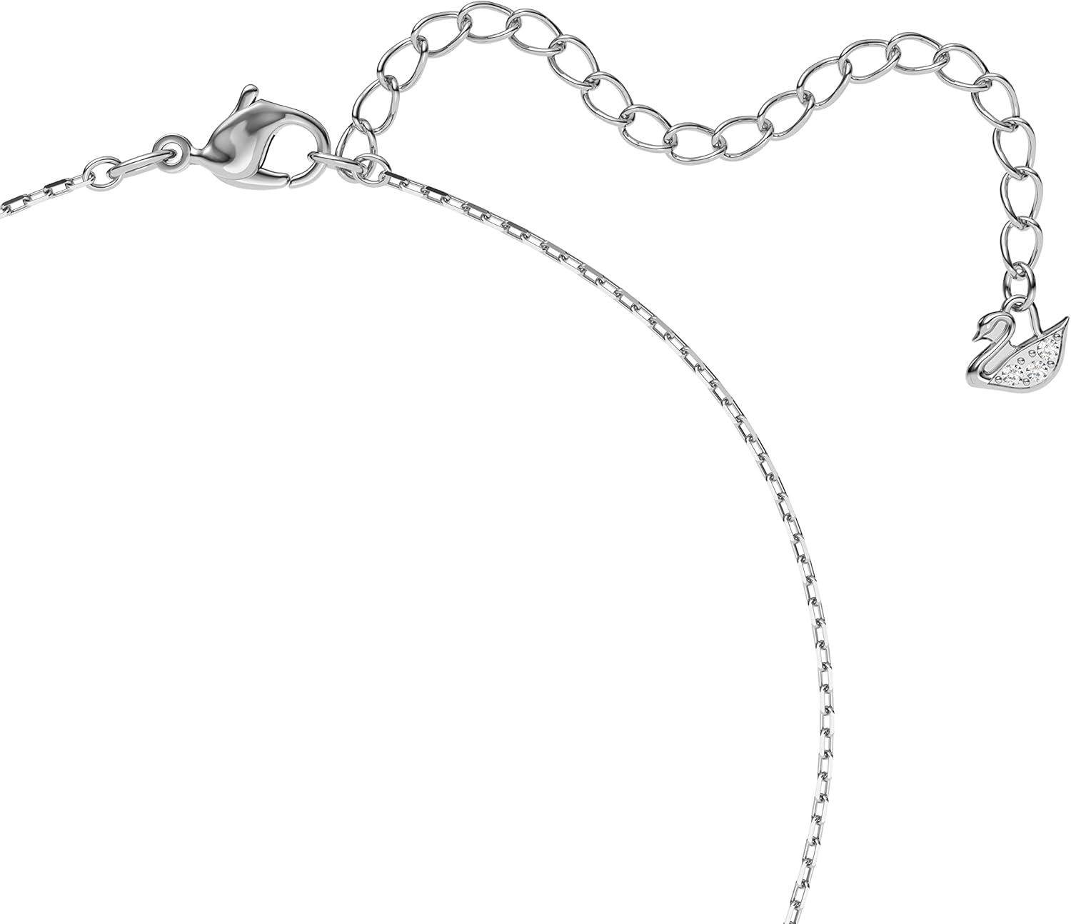 imageSwarovski Sparkling Dance Necklace and Earrings Jewelry Collection Rhodium Finish Blue Crystals Clear CrystalsRound Necklace BlueClear Crystals