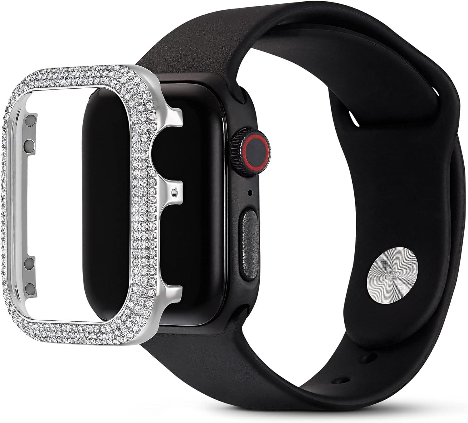 imageSwarovski Sparkling Smartwatch Case compatible with Apple Watch Series 4 and 5 40mm Silver ToneSilver tone