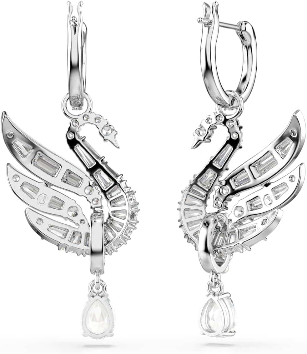 imageSwarovski Swan earrings Swan White Rhodium finish