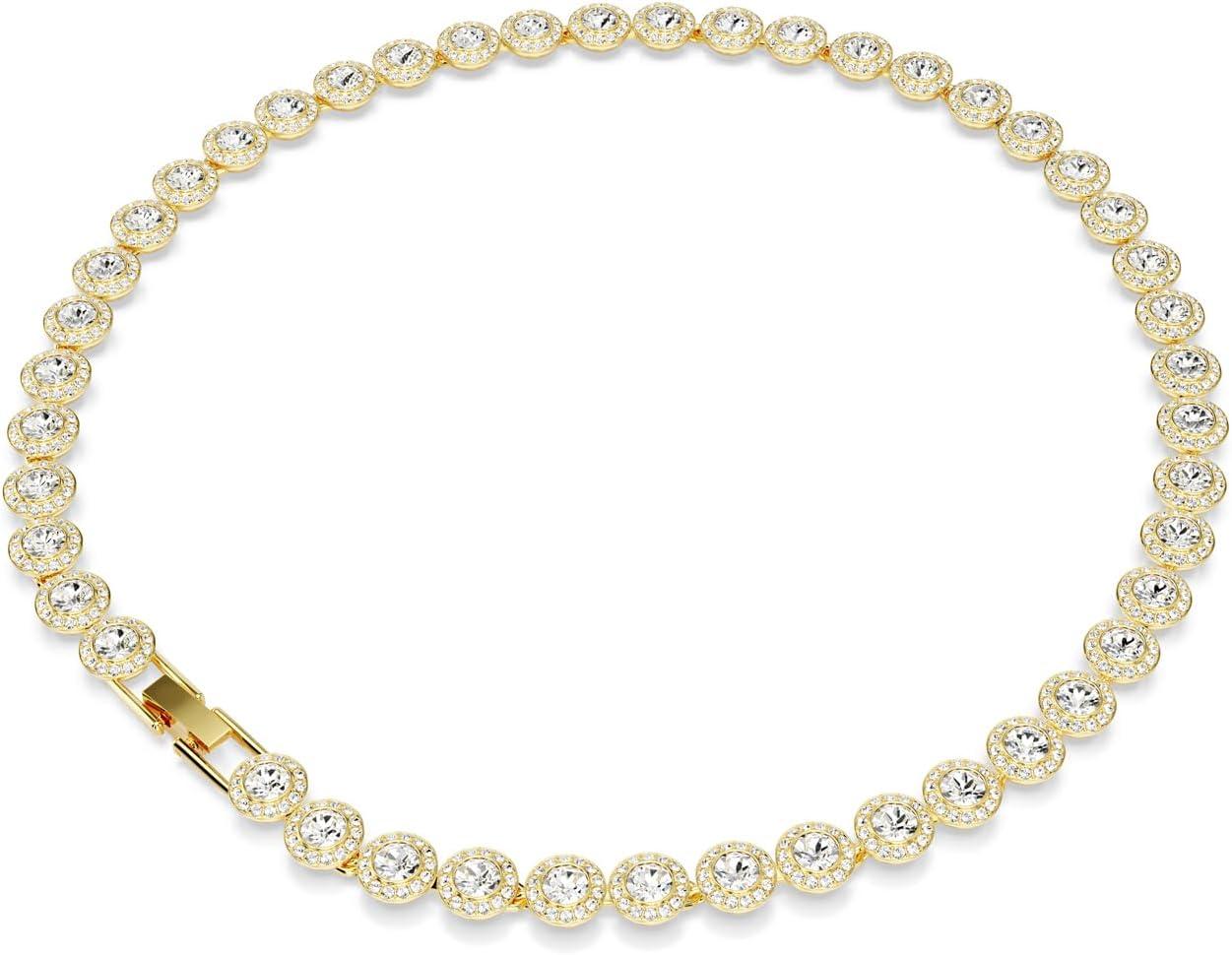 imageSwarovski UNA Angelic Tennis Necklace Round Cut Clear GoldTone Finish