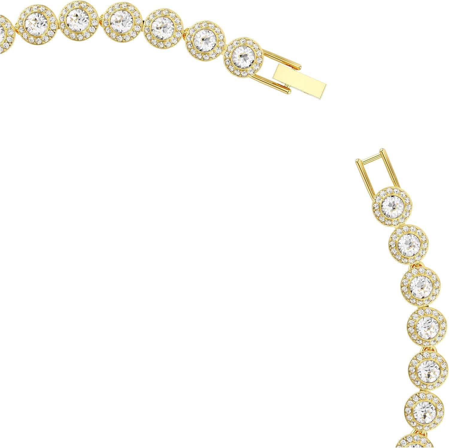 imageSwarovski UNA Angelic Tennis Necklace Round Cut Clear GoldTone Finish