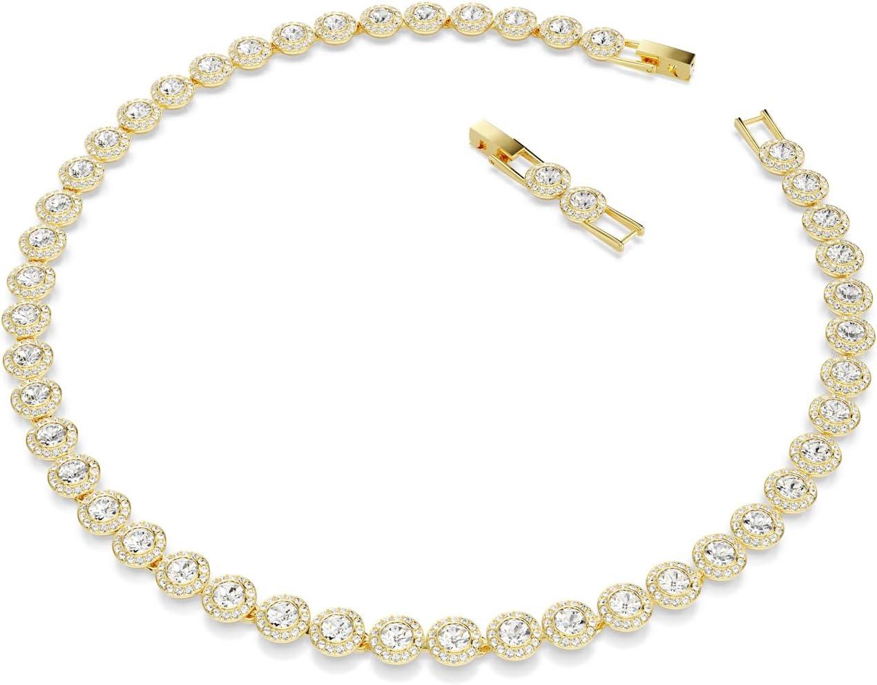 imageSwarovski UNA Angelic Tennis Necklace Round Cut Clear GoldTone Finish