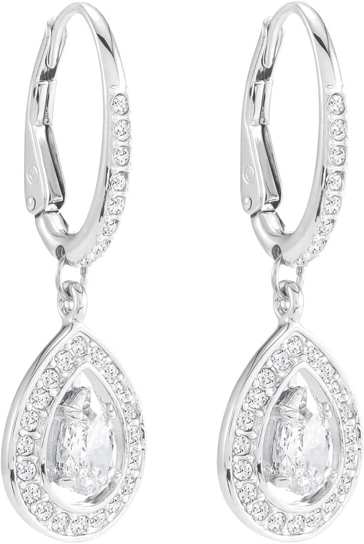 imageSwarovski Una Angelic Crystal Drop Earrings CollectionRound Cut Earrings