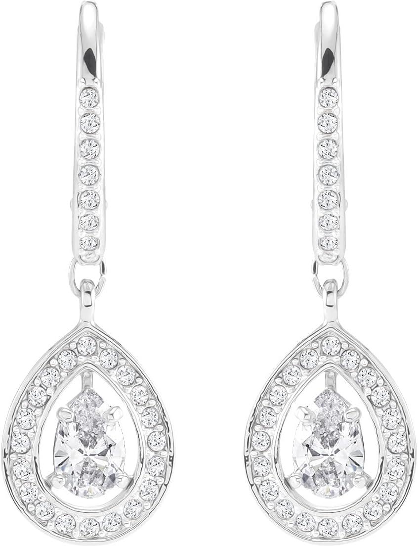 imageSwarovski Una Angelic Crystal Drop Earrings CollectionRound Cut Earrings
