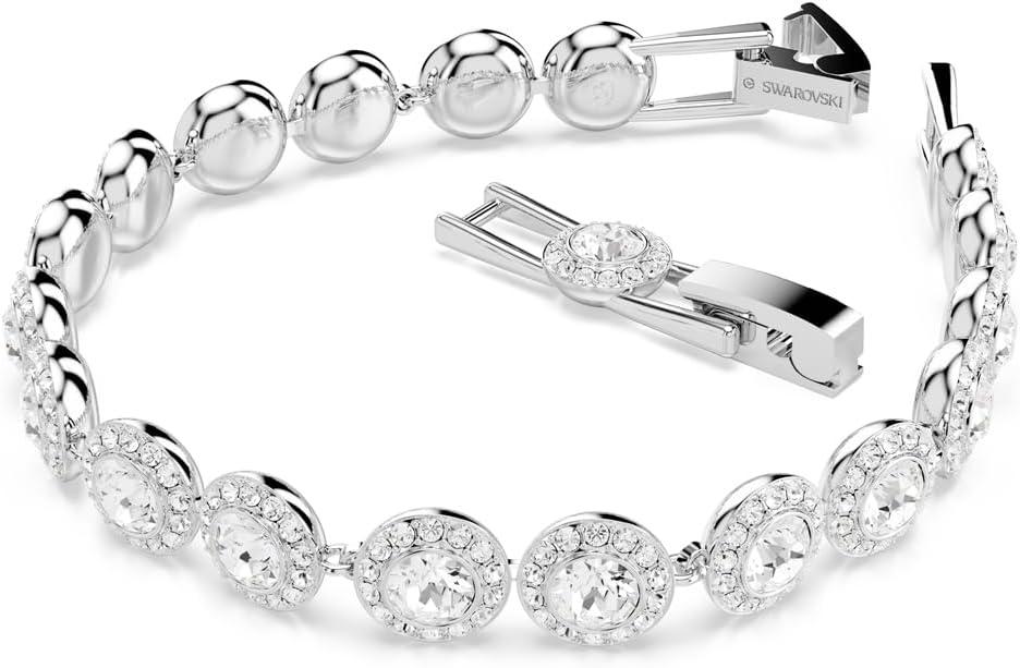 imageSwarovski Una Angelic Tennis Bracelet Round Cut Clear Rhodium Finished