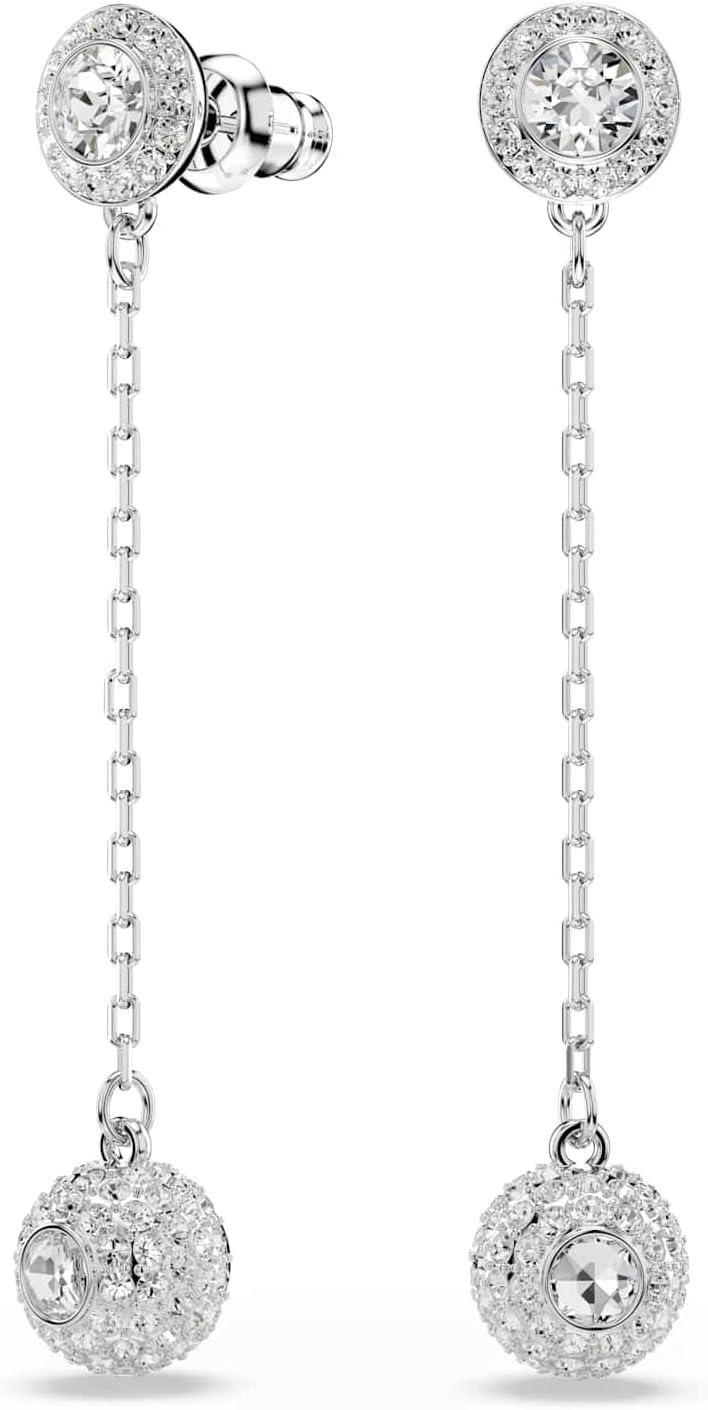 imageSwarovski Una Angelic drop earrings Round cut White Rhodium finish