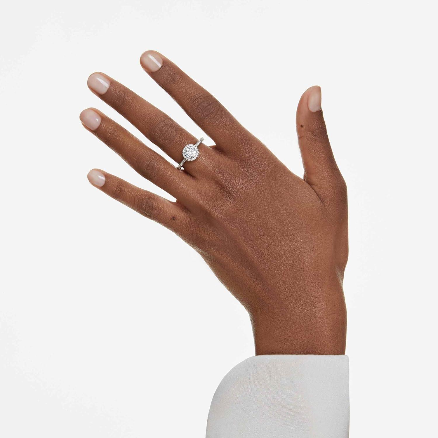 imageSwarovski Una Angelic ring Round cut Clear Silvertone finish Size 6 34