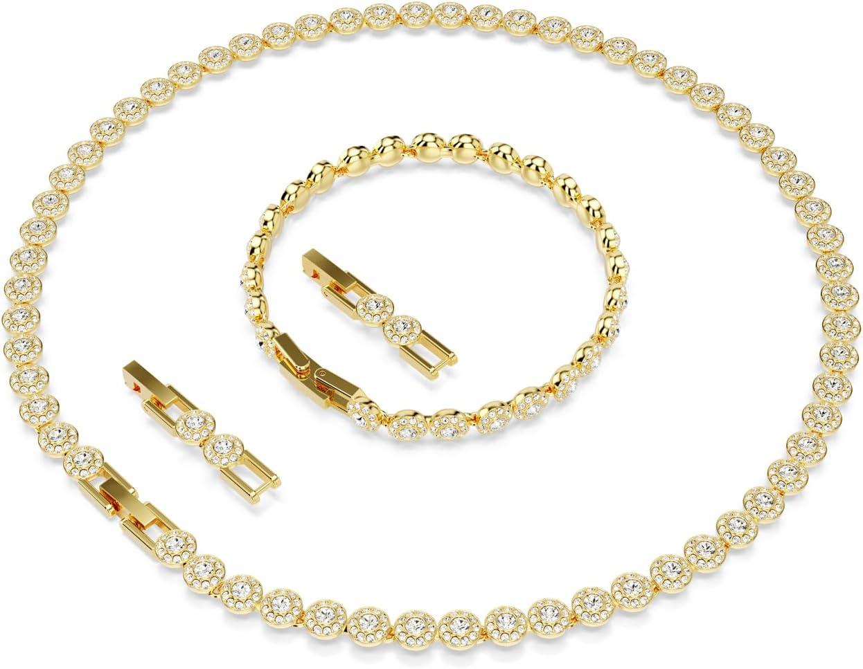 imageSwarovski Una Angelic set Round cut clear Goldtone finish