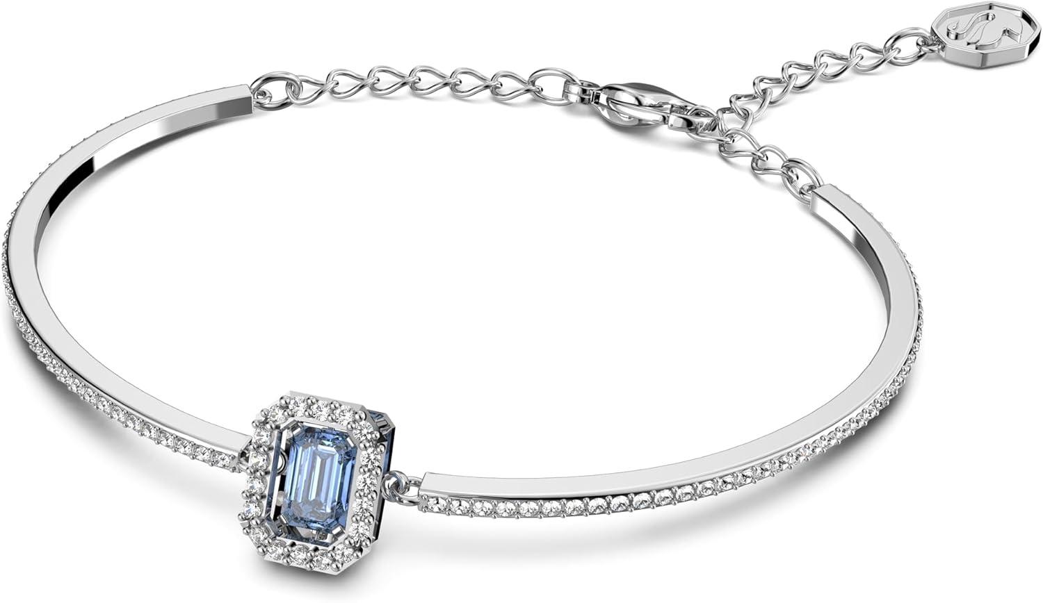 imageSwarovski Una Bangle Octagon Cut Stone Blue Rhodium Finish