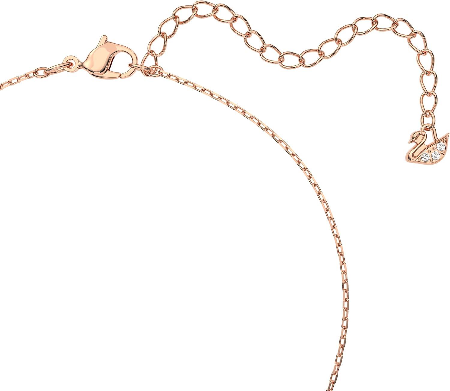 imageSwarovski Una Womens Clover Pendant Necklace with Pink and White Crystals on a RoseGold Tone Finished Chain