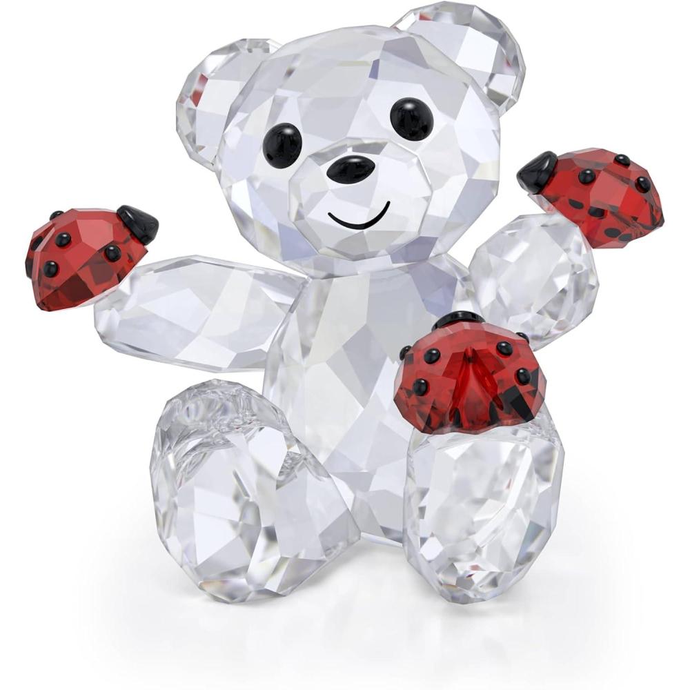 imageSWAROVSKI Kris Bears Forget Me Not Clear Swarovski Crystal with Blue and Yellow Accents Part of the Swarovski Kris Bears CollectionModern