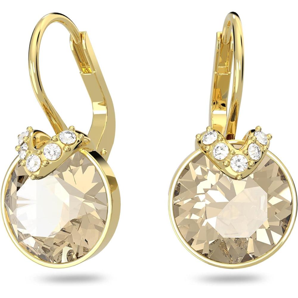 imageSwarovski Bella V Crystal Earrings Grey Yellow Clear Rose Color Crystals Part of the Swarovski Bella V CollectionEarrings  Gold Crystals