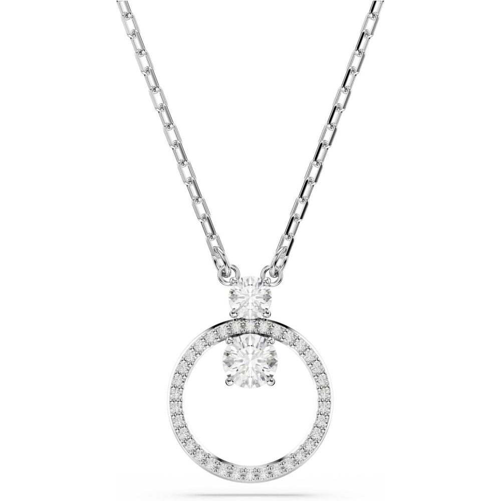 imageSwarovski Constella Crystal Circle Pendant Necklace Jewelry CollectionClear Crystal Rhodium Finish