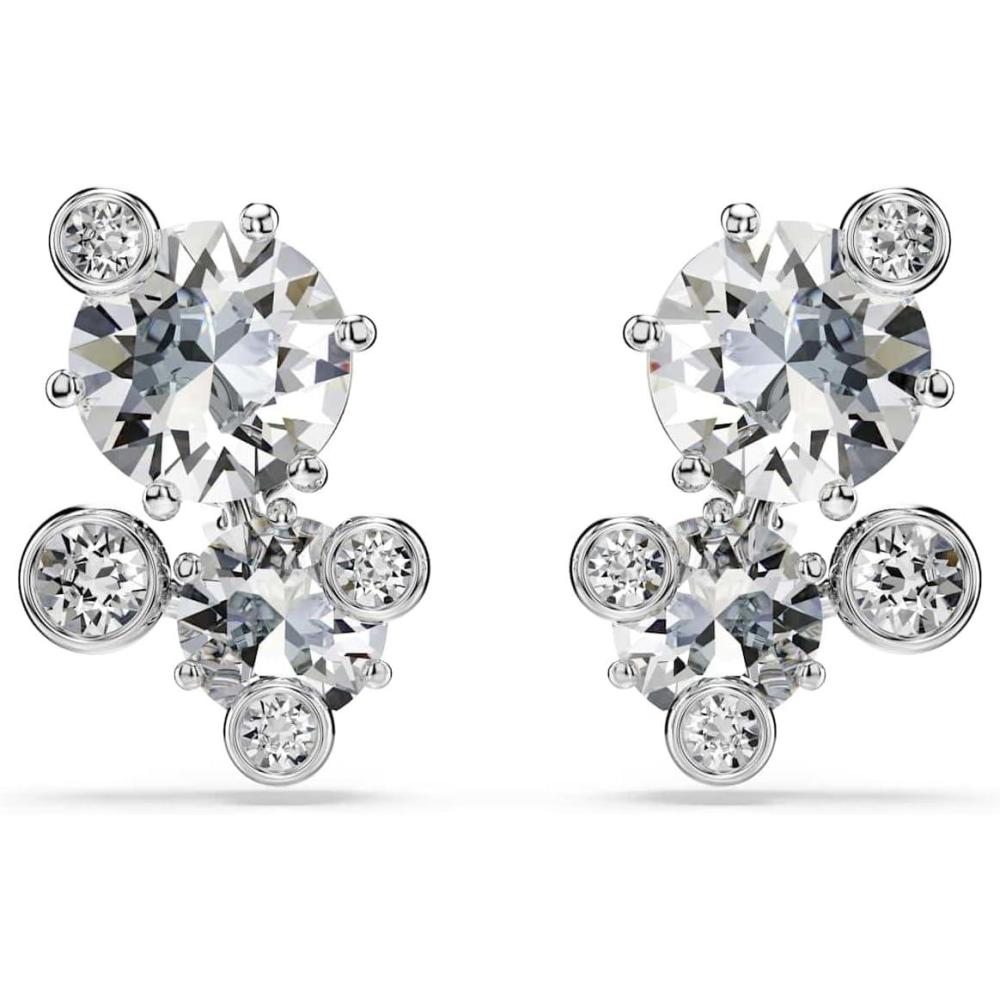 imageSwarovski Constella stud earrings Round cut White Rhodium finish