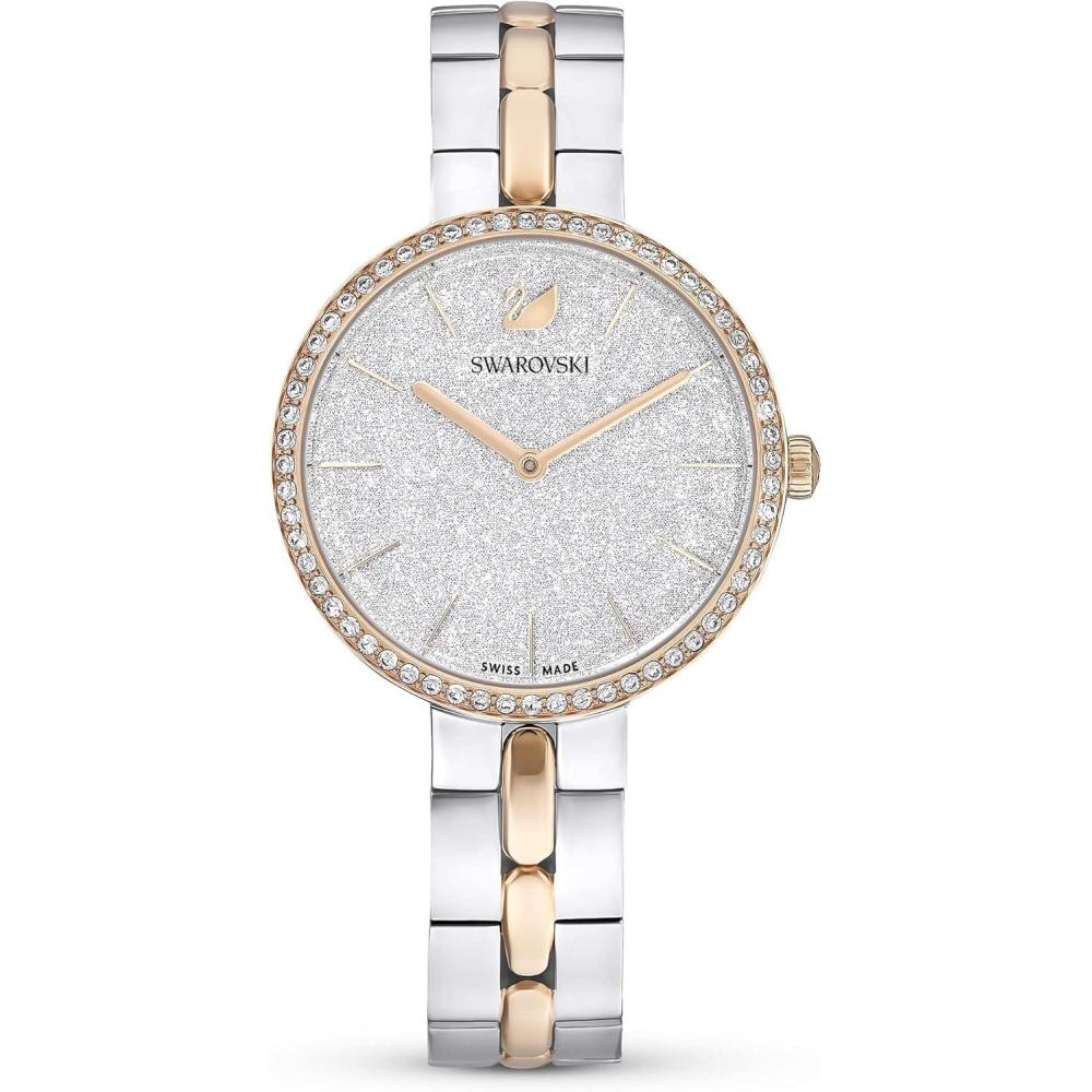 imageSwarovski Cosmopolitan Crystal Watch Clear Crystals Rose Gold Tone Finish Swiss Made Part of The Cosmopolitan Watch CollectionBlack