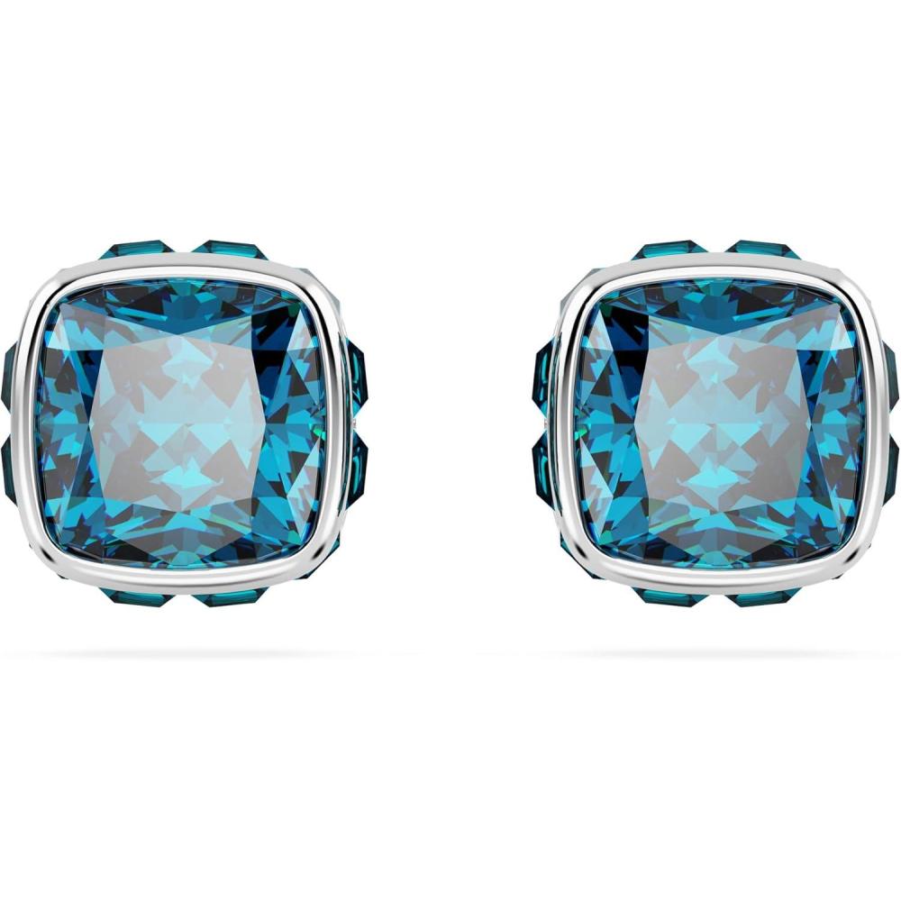 imageSwarovski Crystal Chroma Jewelry Collection Heart Shaped Crystal Latch Back Earring Closure Lobster Claw Clasp BraceletDecember  Blue