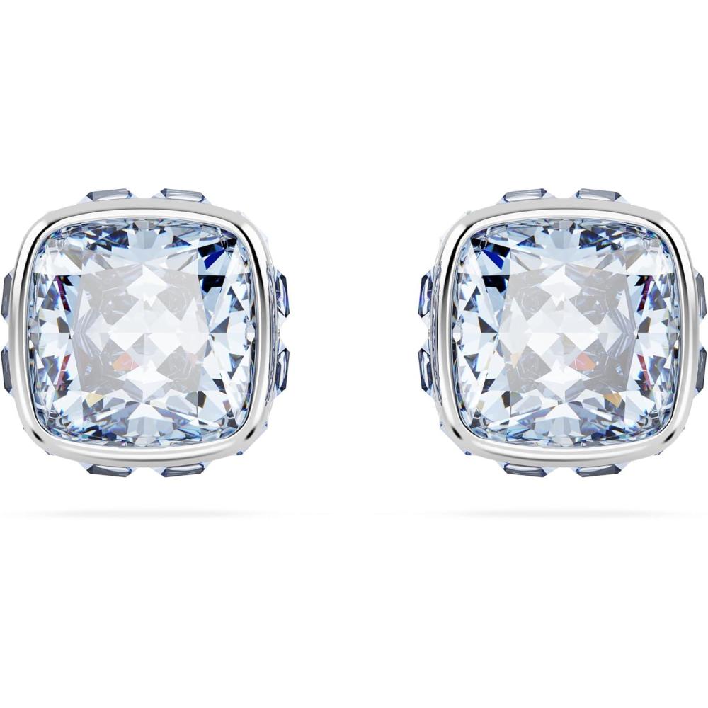 imageSwarovski Crystal Chroma Jewelry Collection Heart Shaped Crystal Latch Back Earring Closure Lobster Claw Clasp BraceletMarch Blue