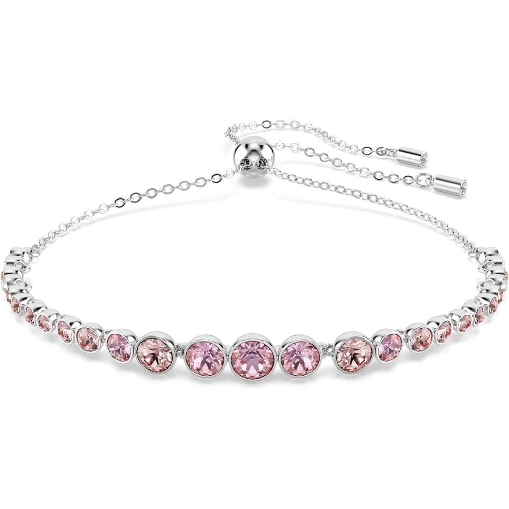 imageSwarovski Emily Tennis Bracelet Jewelry CollectionPink Tone Crystals  Rhodium Tone Finish