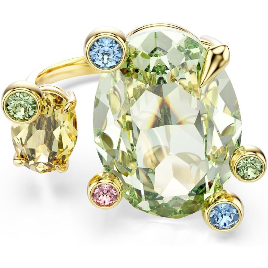 imageSwarovski Gema open ring Mixed cuts Multicolored Goldtone Finish Size 6 34