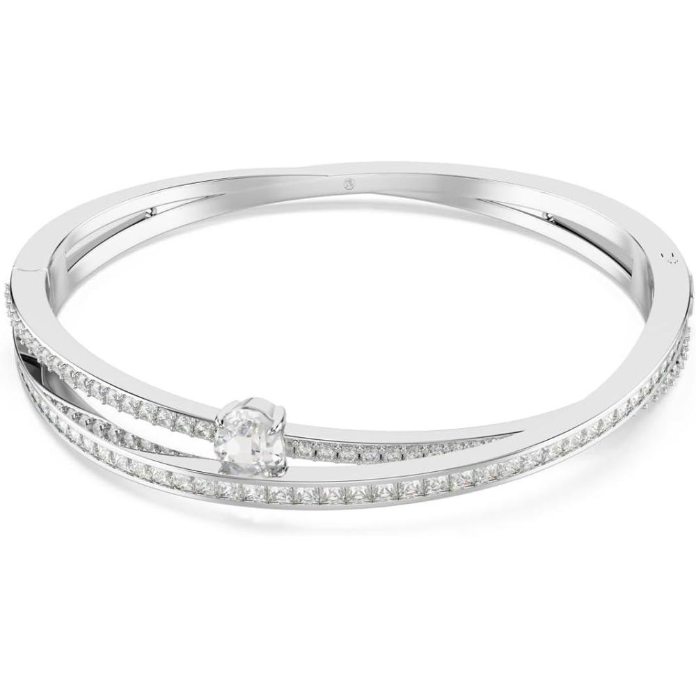 imageSwarovski Hyperbola Bangle Mixed cuts Clear Rhodium FinishMedium
