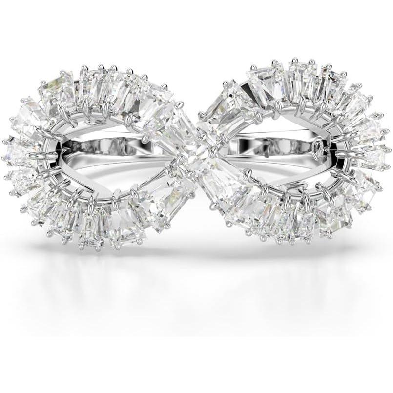imageSwarovski Hyperbola Cocktail Ring Infinity Motif Clear Crystals Rhodium Finished MetalUS 9EU 60