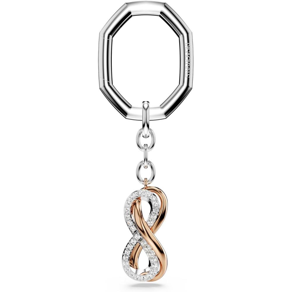 imageSwarovski Hyperbola Key Ring Double Infinity Symbol Motif with Clear Crystals in Mixed Metal Finish Part of the Swarovski Hyperbola Collection