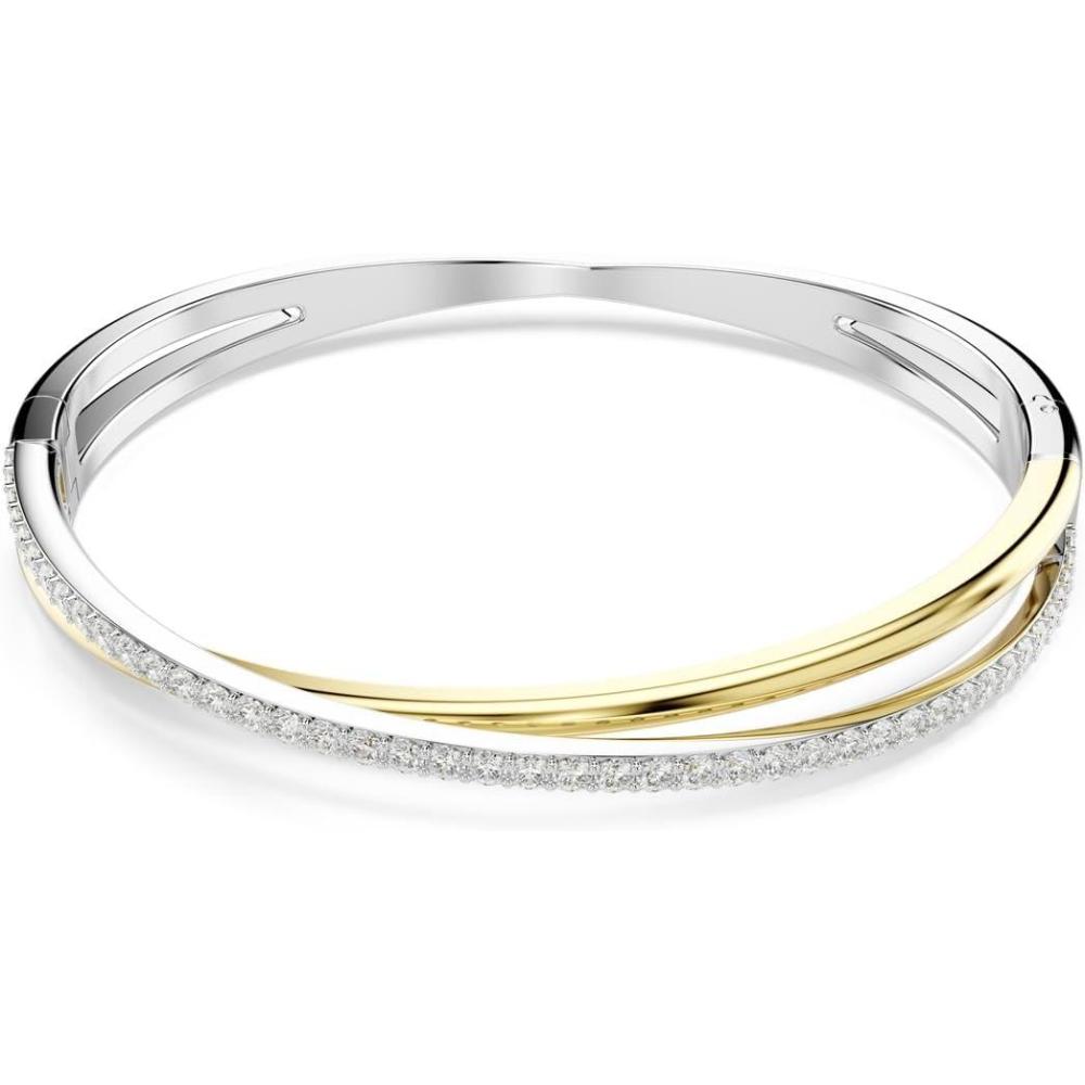 imageSwarovski Hyperbola bangle Round cut Clear Mixed Metal BangleSmall
