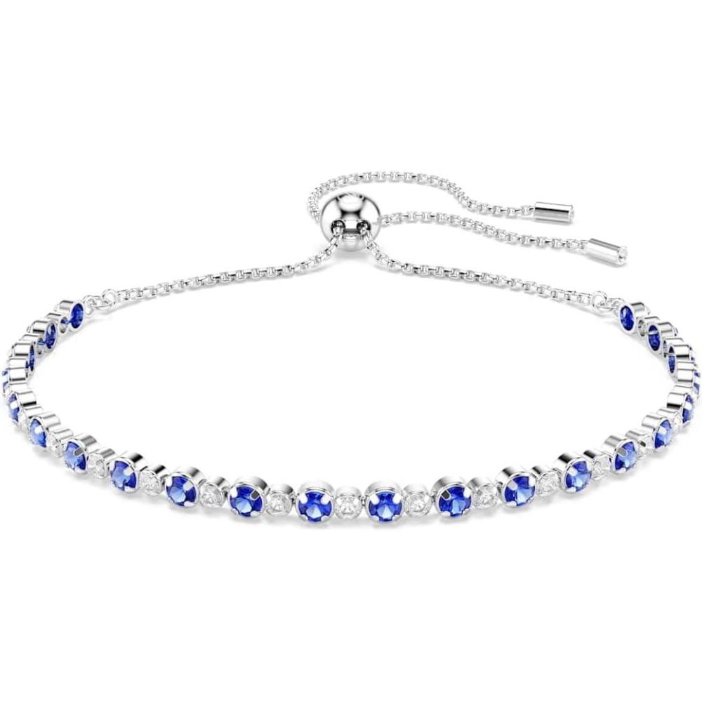 imageSwarovski Matrix Tennis bracelet Mixed round cuts Blue Rhodium finish