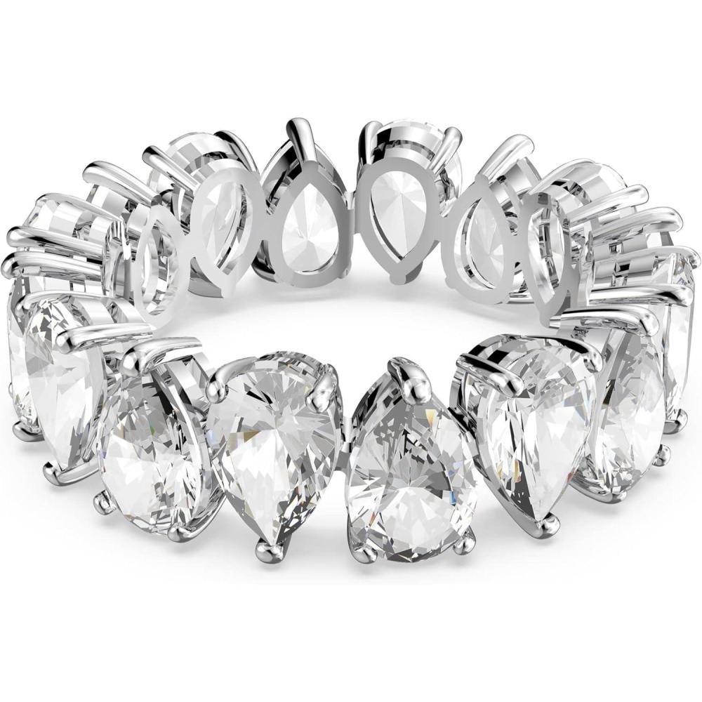 imageSwarovski Matrix Vittore Ring PearShaped Clear Crystal Stones Rhodium FinishUS 7 EU 55