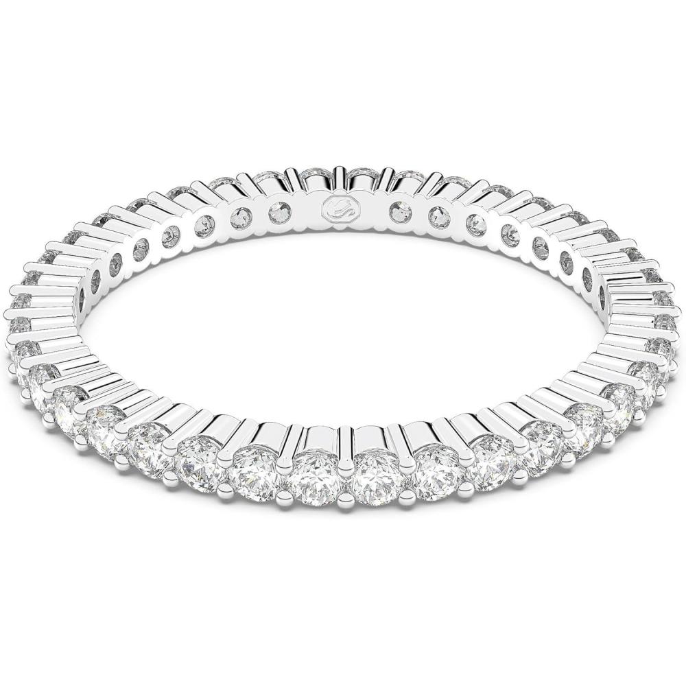 imageSwarovski Matrix Vittore Ring Round Cut Clear Crystals Rhodium and Rose GoldTone FinishesRhodium Finish