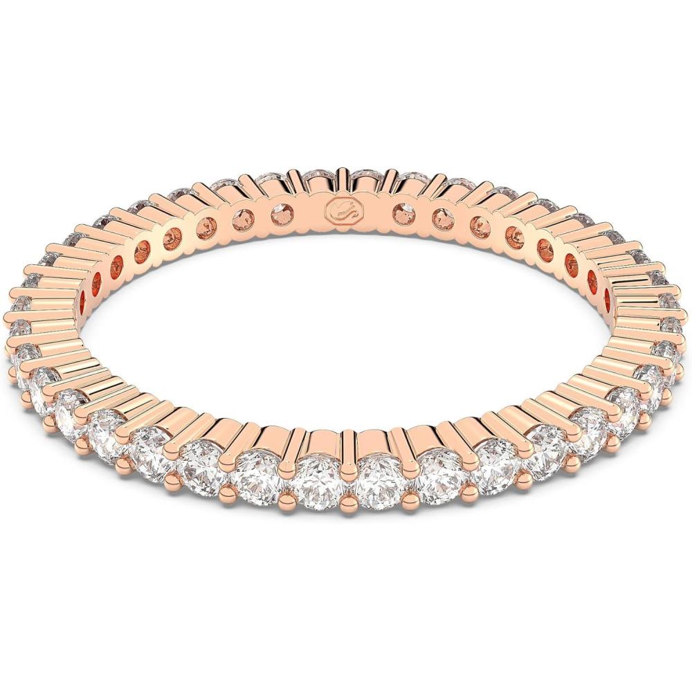 imageSwarovski Matrix Vittore Ring Round Cut Clear Crystals Rhodium and Rose GoldTone FinishesRose Gold Tone Finish