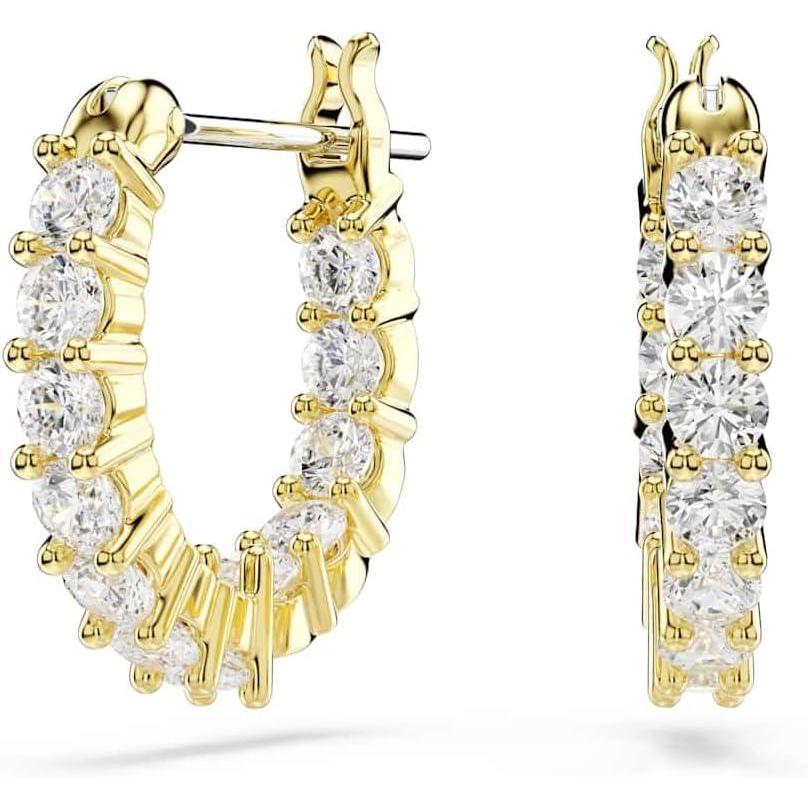 imageSwarovski Matrix Vittore hoop earrings Round cut White Goldtone Finish