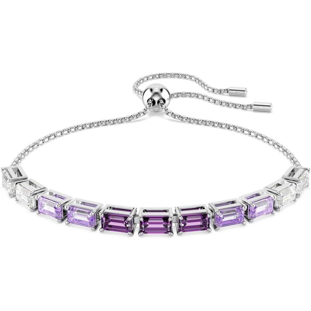 imageSwarovski Matrix bracelet Baguette cut Purple Rhodium finish