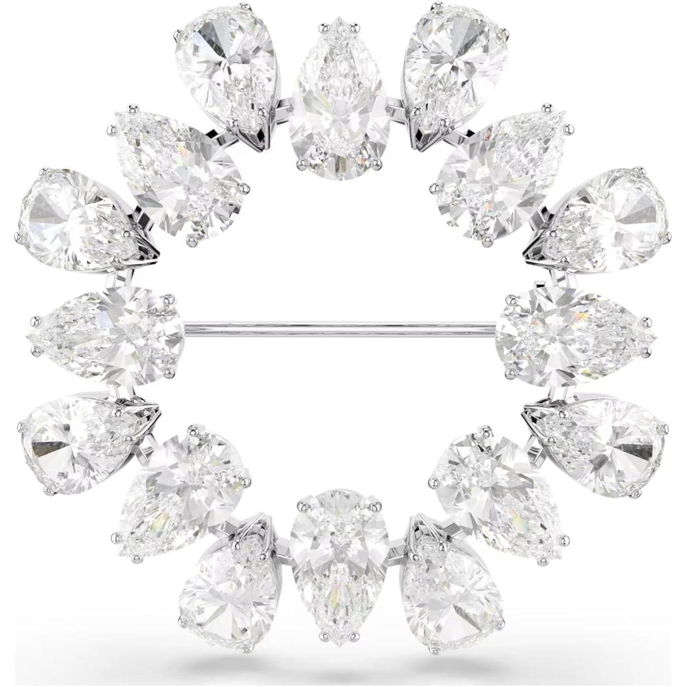 imageSwarovski Matrix brooch Pear cut clear Rhodium finish