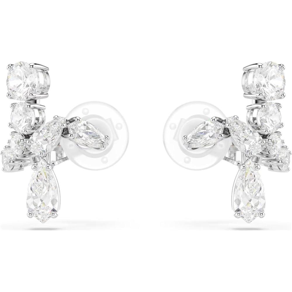 imageSwarovski Matrix clip earrings Mixed cuts Clear Rhodium Finish