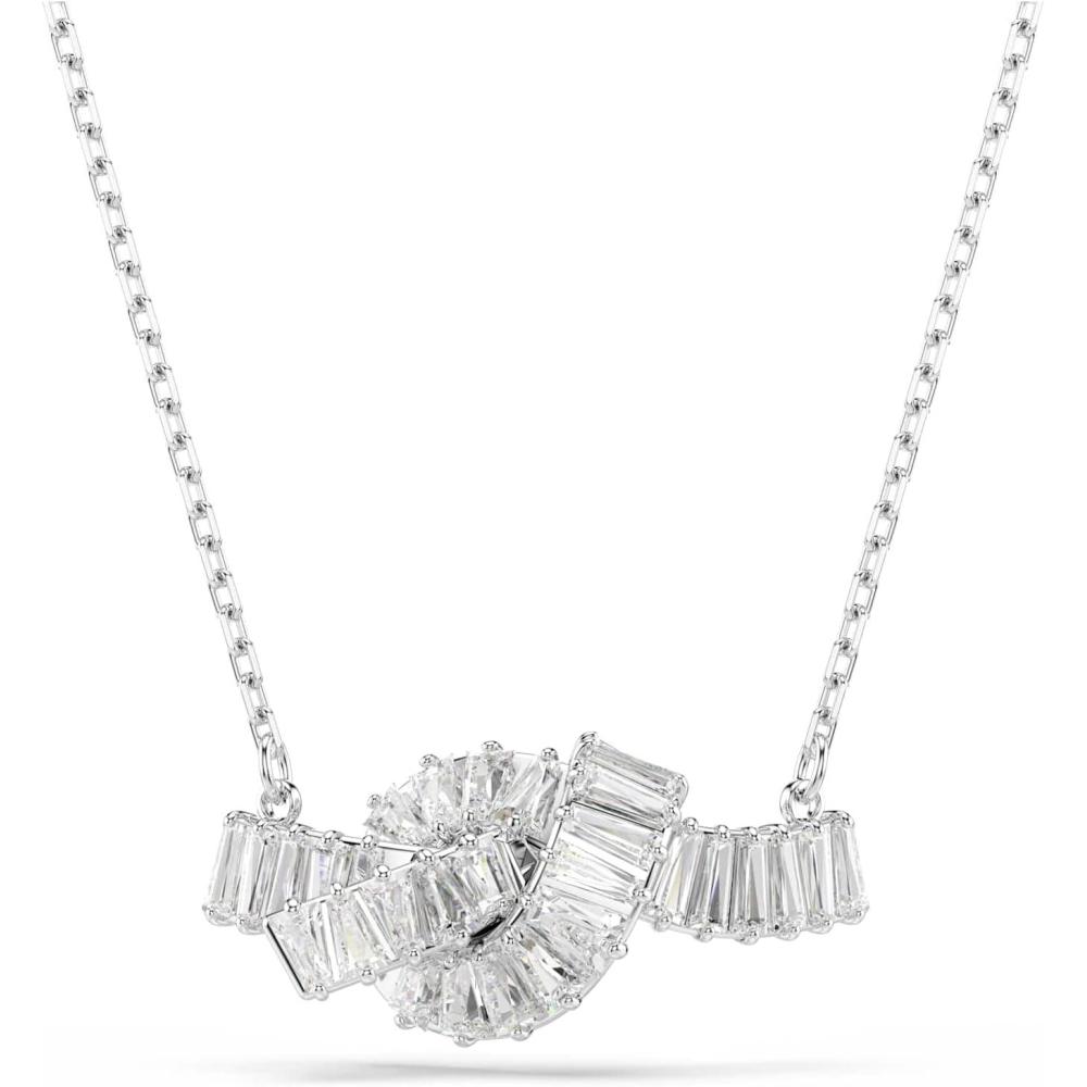 imageSwarovski Matrix pendant Baguette cut Knot White Rhodium plated