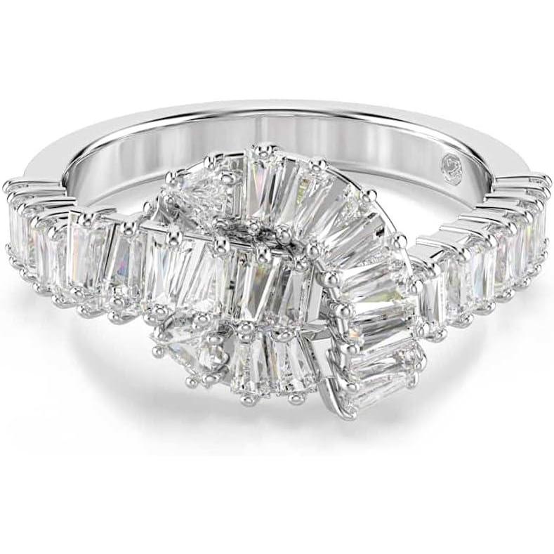 imageSwarovski Matrix ring Baguette cut Knot White Rhodium plated